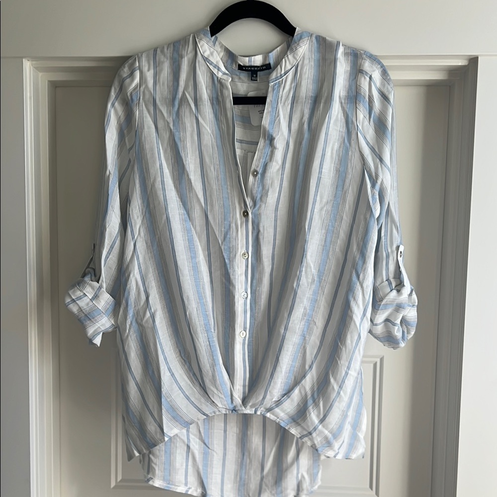 Striped Button-Up Blouse